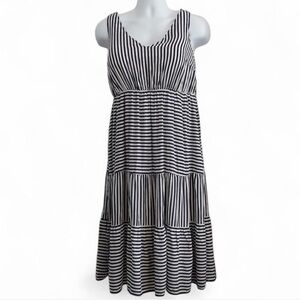Torrid Navy Striped Tiered
Midi Dress Plus Size 2X Nautical
Cruising  Sundress